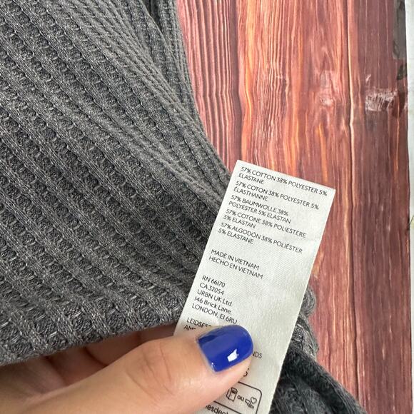 We The Free Free People Gray Coraline Thermal Waffle Knit Oversized Top. Small - Picture 5 of 6